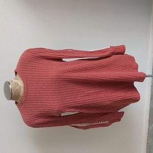 Women's Rust Suzanne Betro Sweater with Sleeve Crochet Size M